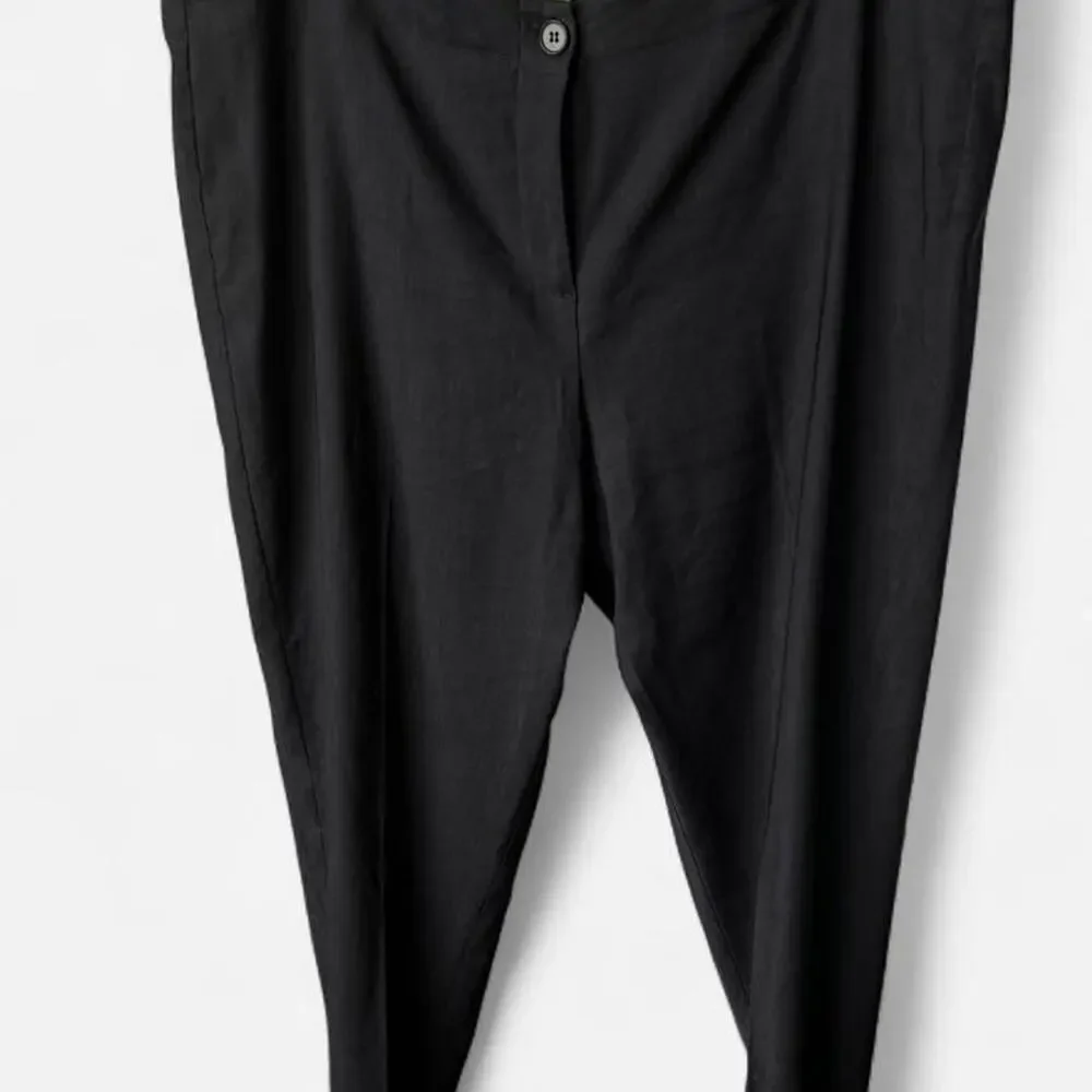 Sigrid Olsen black linen blend trousers Size 14